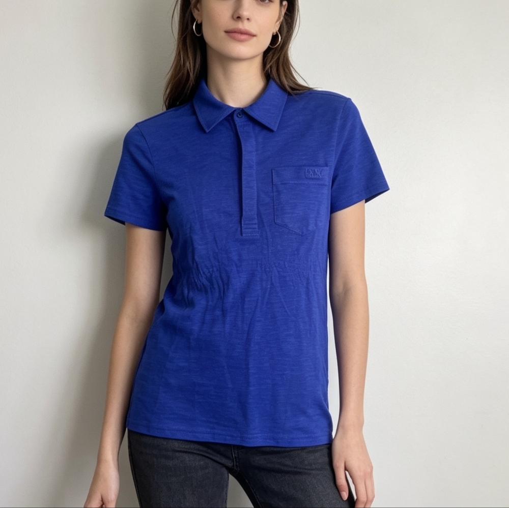 Armani Exchange AX Blue Polo Shirt Women’s Size XS NWT Designer Top